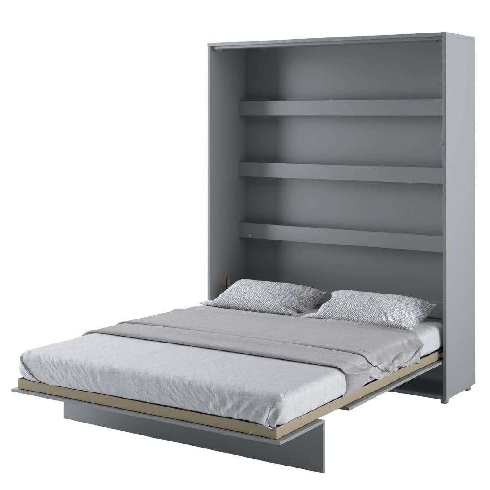 vashon vertical wall wooden super king size bed in matt grey