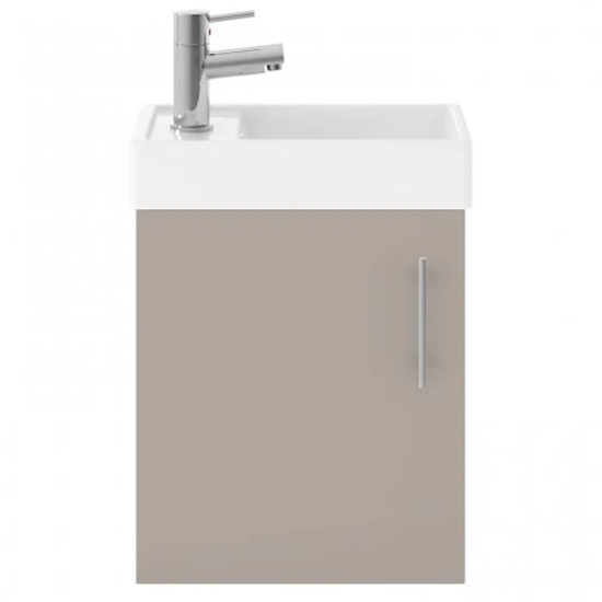 Product photograph of Vaults 40cm Wall Vanity Unit With Basin In Stone Grey from Furniture in Fashion
