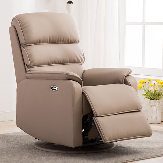 Vauxhall Plush Electric Riser Recliner Chair In Pebble | Furniture In