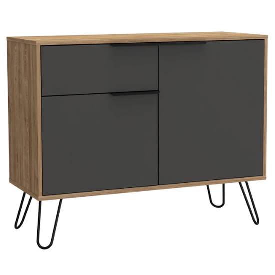 Photo of Veritate wooden sideboard in bleached oak and grey