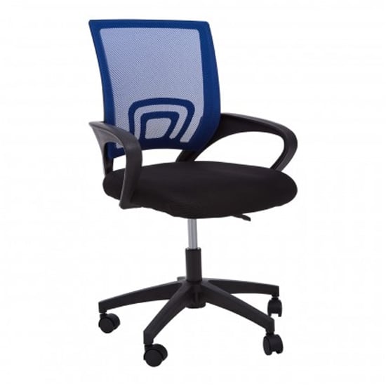 Photo of Velika home and office chair in blue with armrest