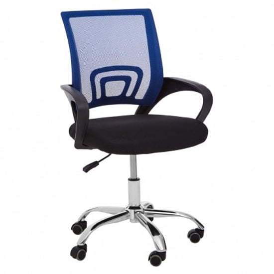Read more about Velika home and office chair in blue with black armrest