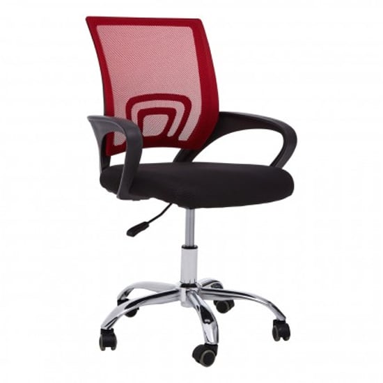 Product photograph of Velika Home And Office Chair In Red With Black Armrest from Furniture in Fashion