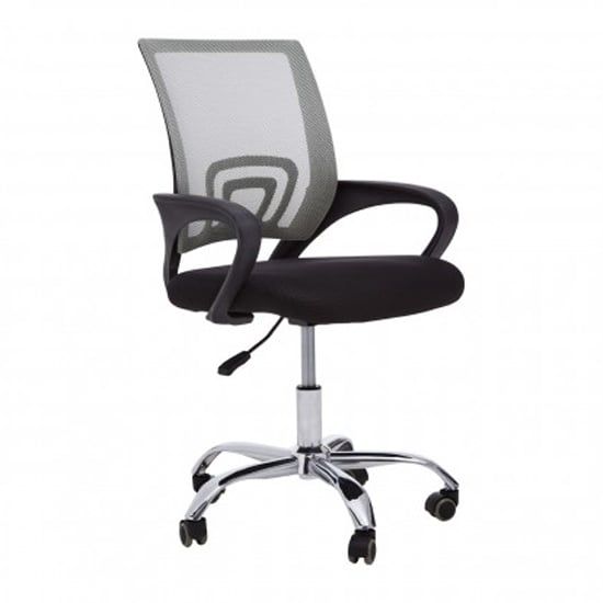 Product photograph of Velika Home And Office Chair In Grey With Black Armrest from Furniture in Fashion