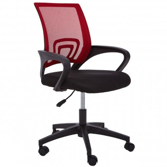 Product photograph of Velika Home And Office Chair In Red With Armrest from Furniture in Fashion