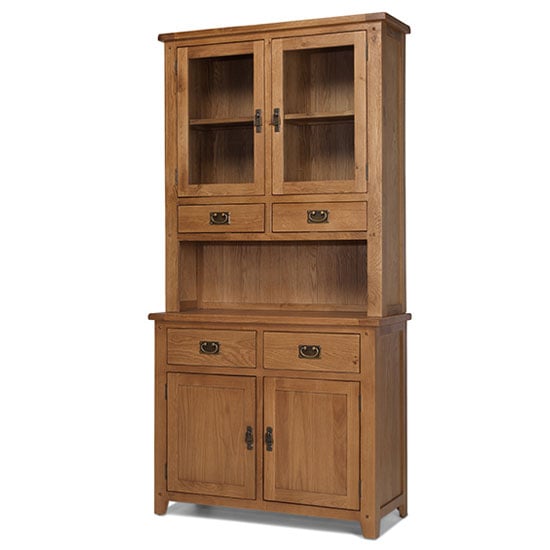 Velum Wooden Small Display Cabinet In Chunky Solid Oak