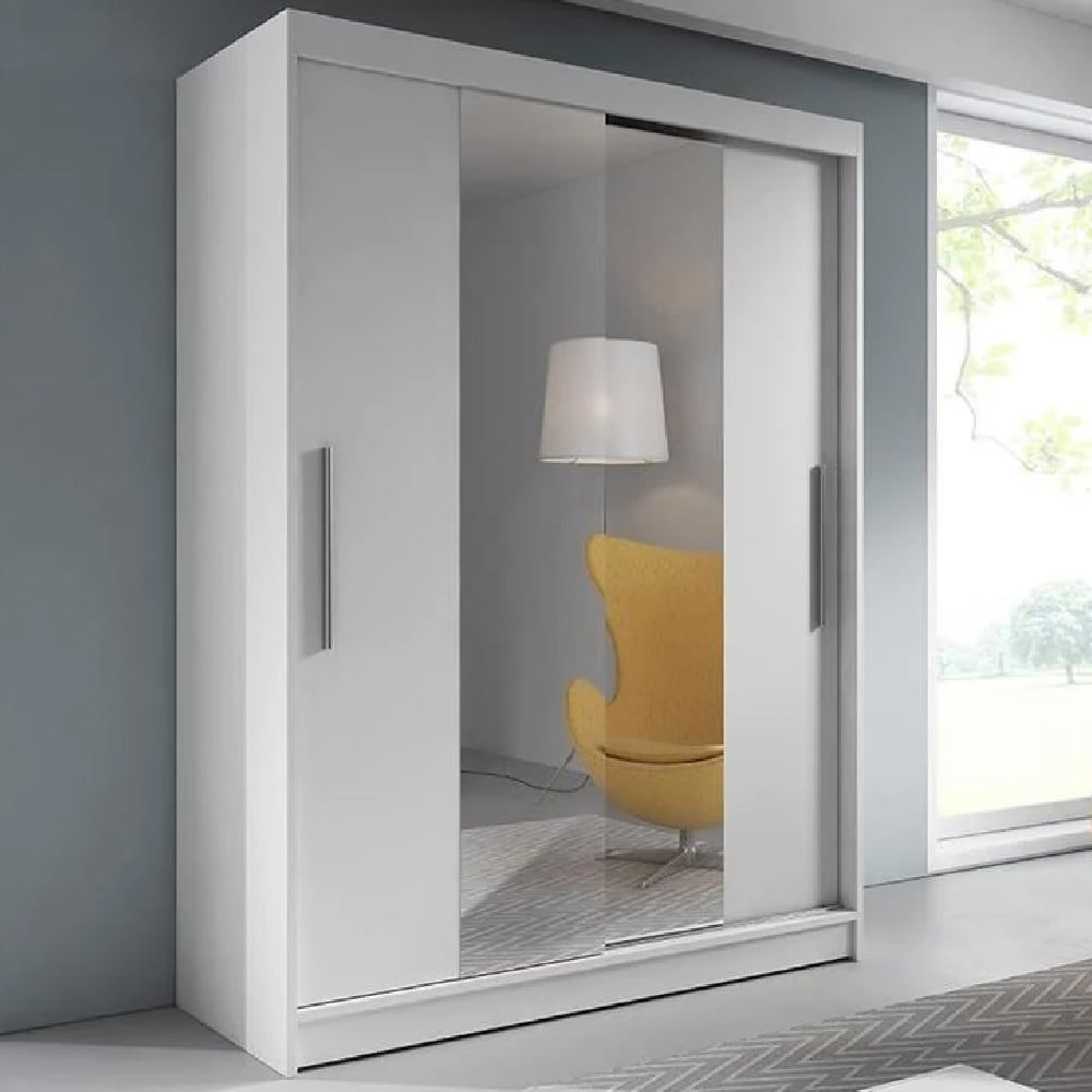 Read more about Vernal wooden wardrobe with 2 sliding doors in matt white