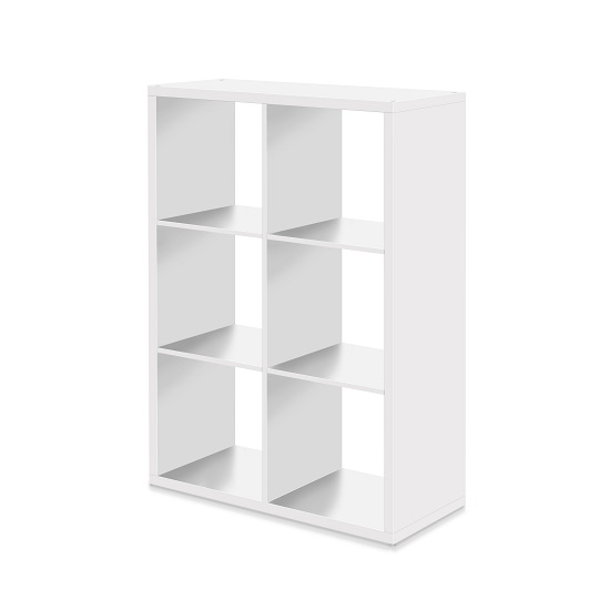 Version Shelving Unit In White With 6 Compartments | FiF