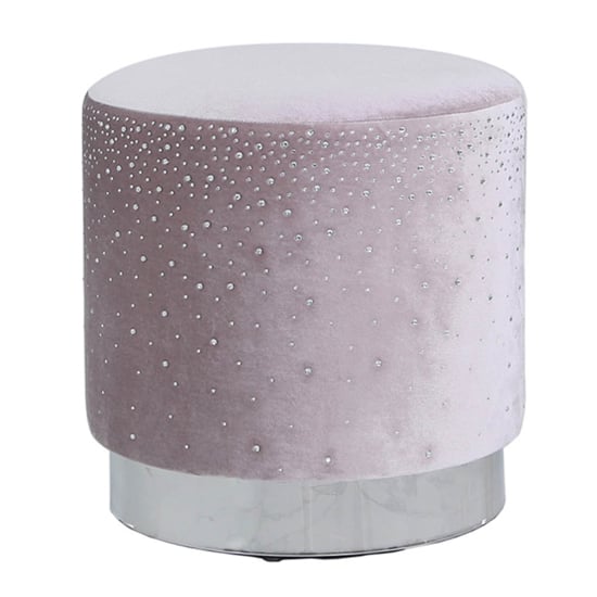 Photo of Vestal fabric stool round with sparkle pattern in purple