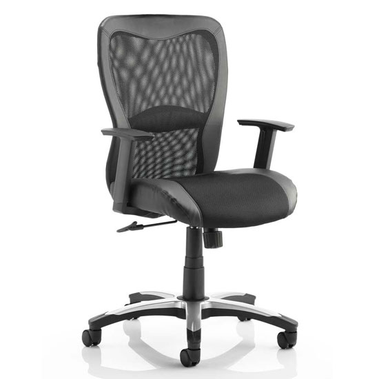 Product photograph of Victor Ii Leather Executive Office Chair In Black With Arms from Furniture in Fashion