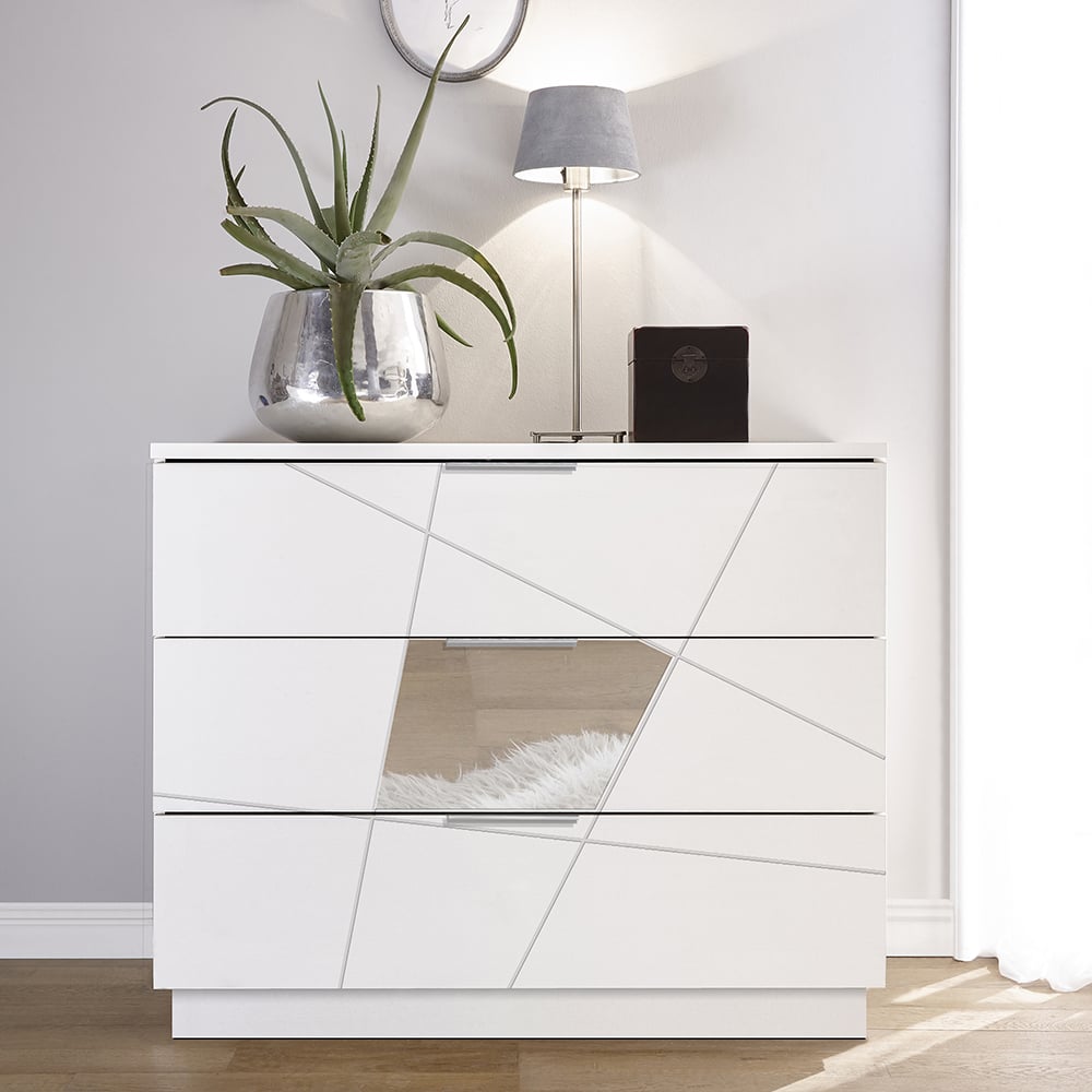 Read more about Victoria wooden chest of 3 drawers in matt white