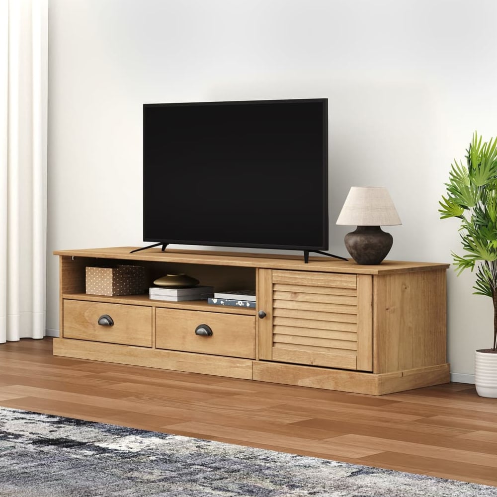 Product photograph of Vidor Wooden Tv Stand With 1 Door 2 Drawers In Brown from Furniture in Fashion