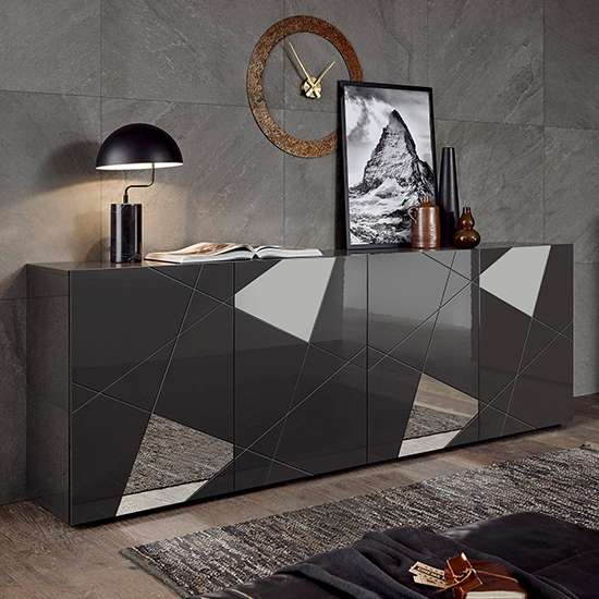 Read more about Viro high gloss 4 doors sideboard in anthracite