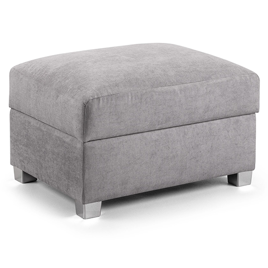 Product photograph of Virto Fabric Footstool In Silver And Grey from Furniture in Fashion