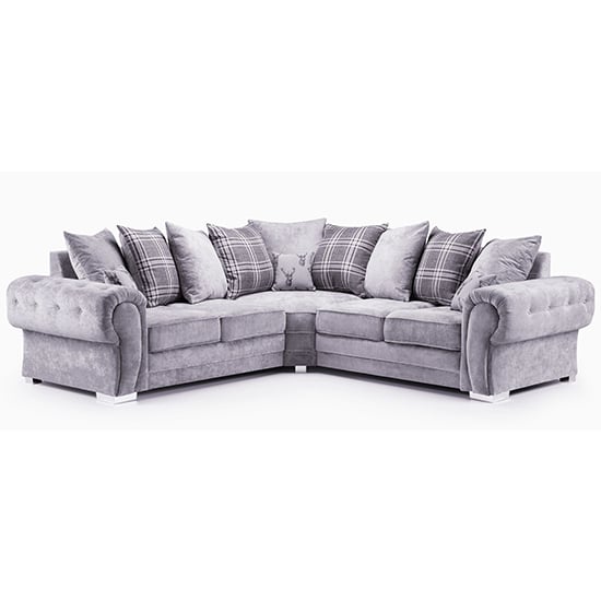 Read more about Virto fabric large corner sofa bed in silver and grey