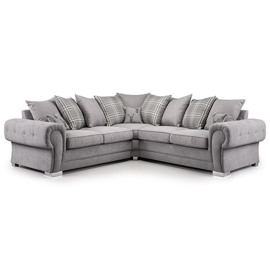 Read more about Virto scatterback fabric large corner sofa in silver and grey