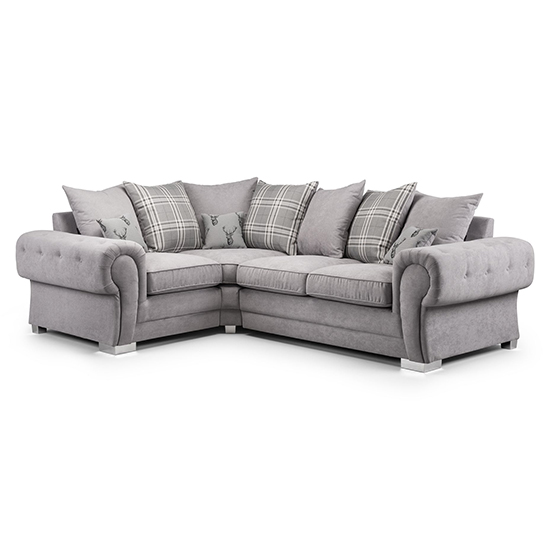 Read more about Virto scatterback fabric left hand corner sofa in silver grey