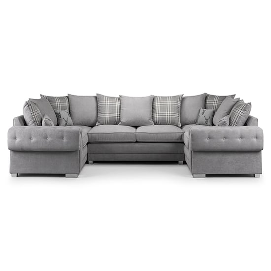 Read more about Virto scatterback fabric u shape corner sofa in silver grey
