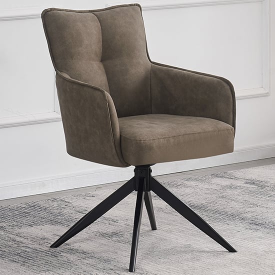 visalia suede fabric dining chair in taupe