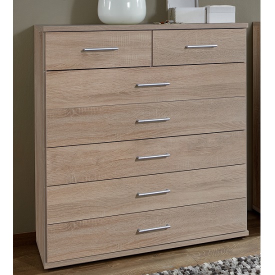 Read more about Vista wooden chest of drawers in oak effect with 7 drawers