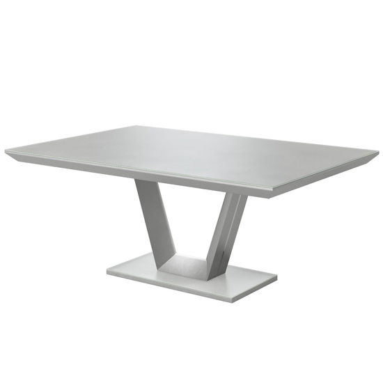 Product photograph of Vioti Glass And Wooden Dining Table In Matt Grey from Furniture in Fashion