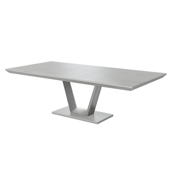 Read more about Vioti glass and wooden extending dining table in matt grey
