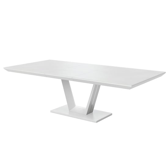 Product photograph of Vioti Glass And Wooden Extending Dining Table In Matt White from Furniture in Fashion