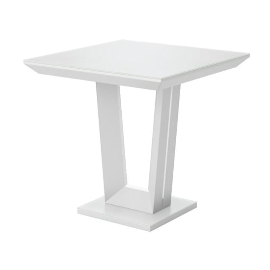 Product photograph of Vioti Glass And Wooden Side Table In Matt White from Furniture in Fashion