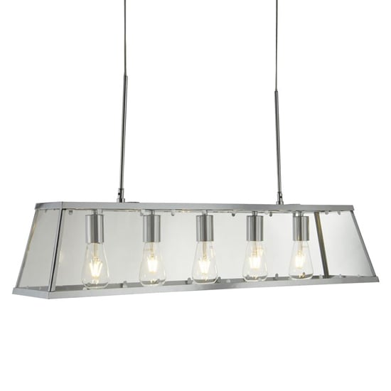 Read more about Voyager 5 lights clear glass bar pendant light in chrome
