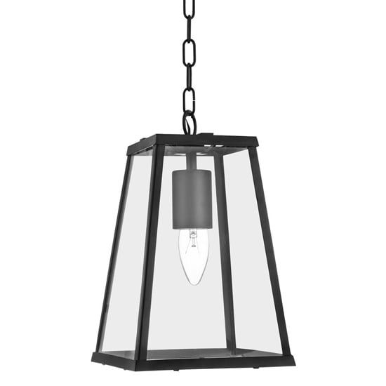 Read more about Voyager clear glass pendant light in matt black