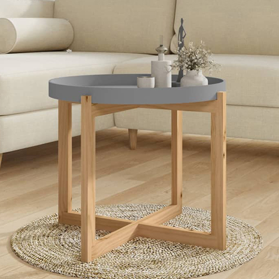 Read more about Wabana large round wooden coffee table in grey and natural