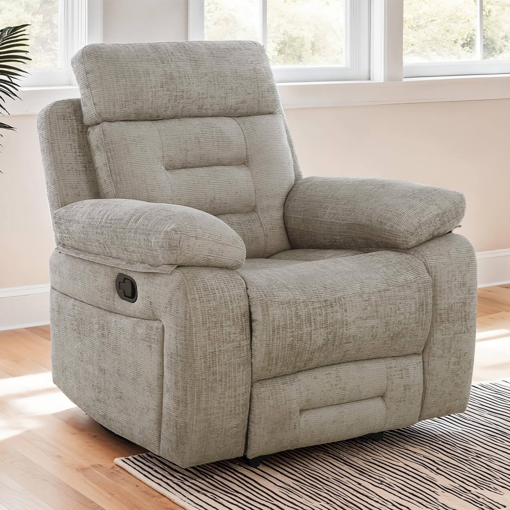 Read more about Waldorf manual recliner fabric 1 seater sofa in latte