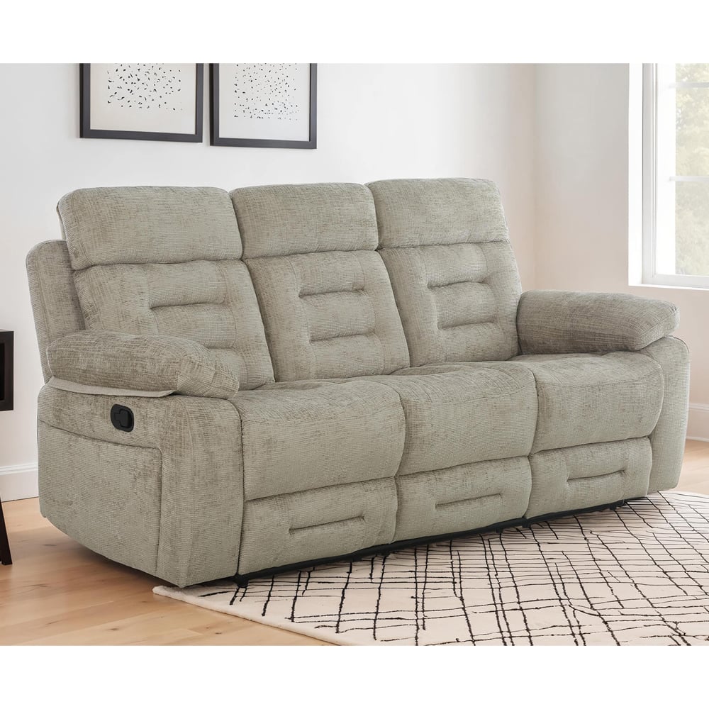 Read more about Waldorf manual recliner fabric 3 seater sofa in latte