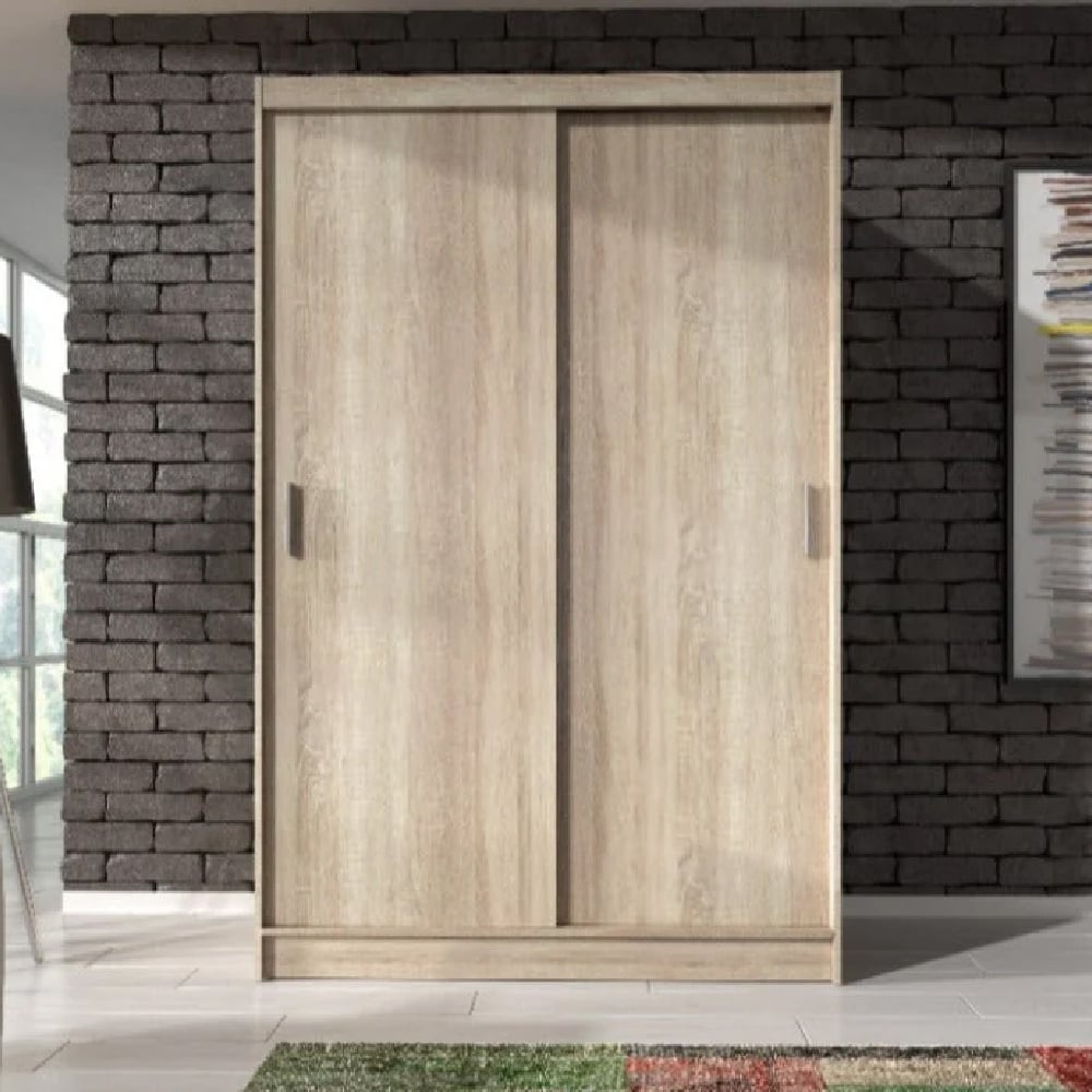 waldorf wooden wardrobe with 2 sliding doors in sonoma oak