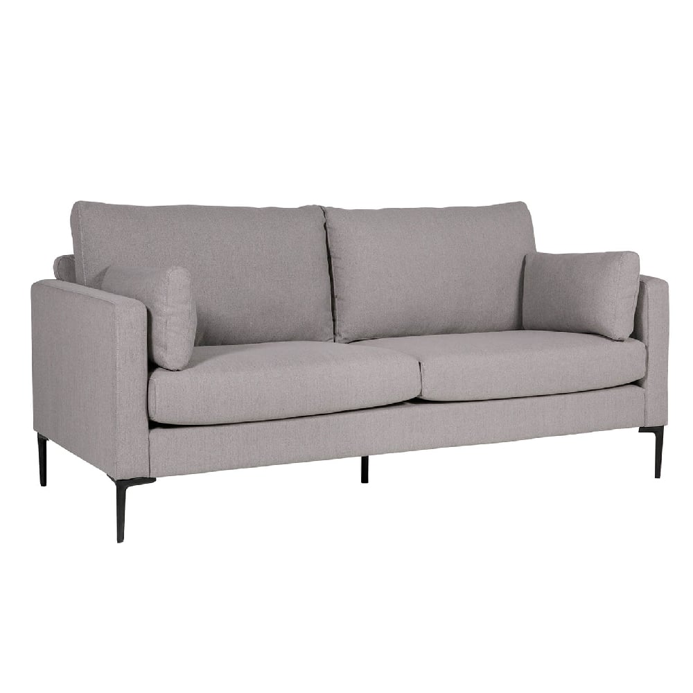 Product photograph of Waleska Fabric 3 Seater Sofa With Black Legs In Greige from Furniture in Fashion