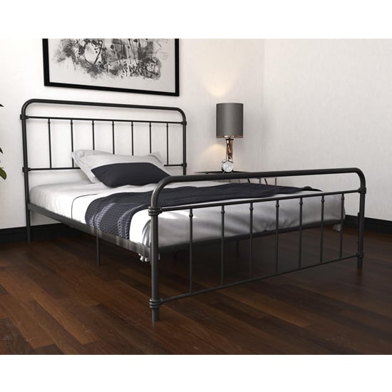 Product photograph of Wilmslow Metal Double Bed In Black from Furniture in Fashion