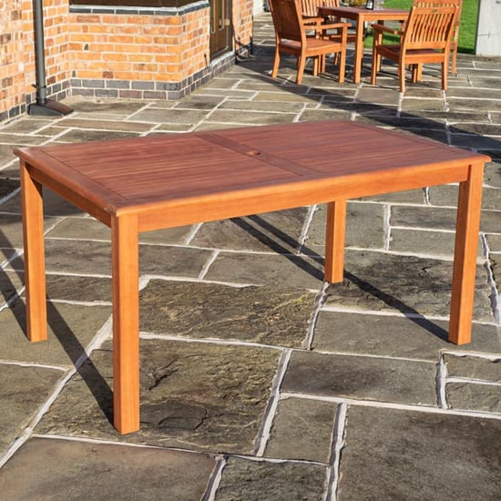 Read more about Walsall rectangular wooden dining table in factory stain
