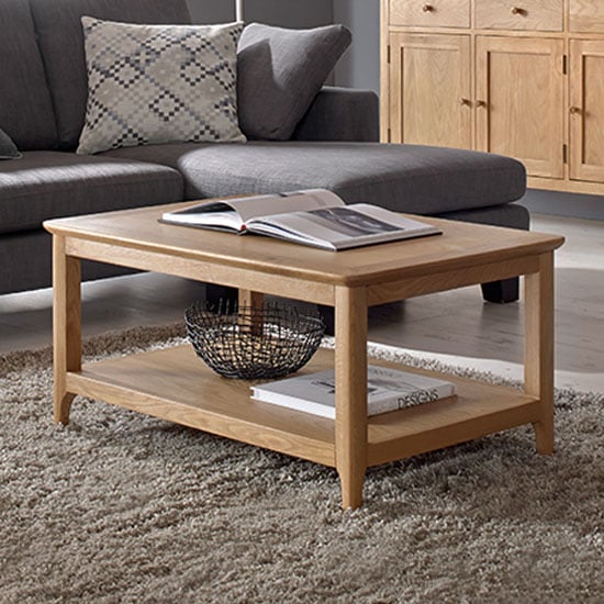 Product photograph of Wardle Wooden Large Coffee Table In Crafted Solid Oak from Furniture in Fashion
