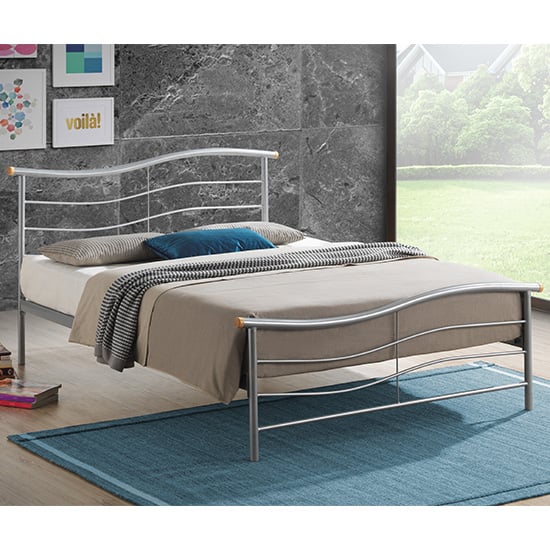 Photo of Waverley modern metal single bed in silver