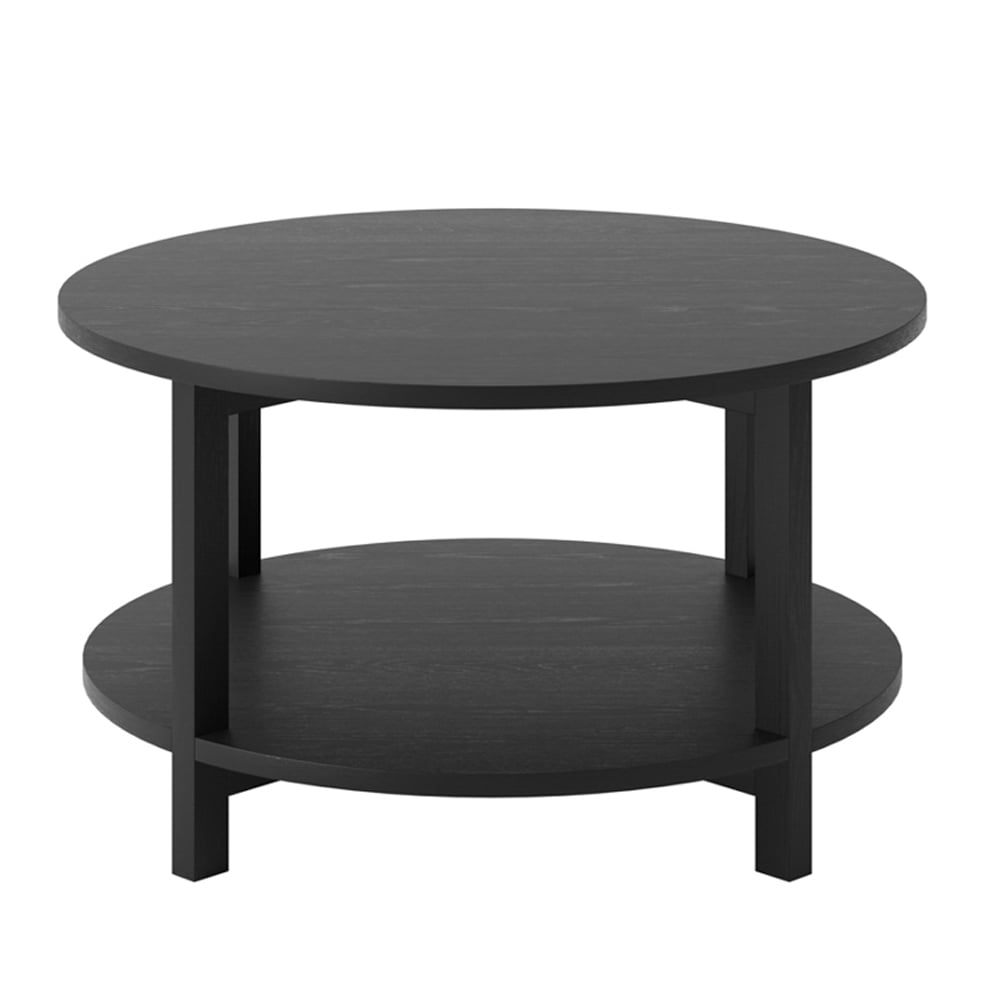 waycross wooden coffee table with undershelf in black