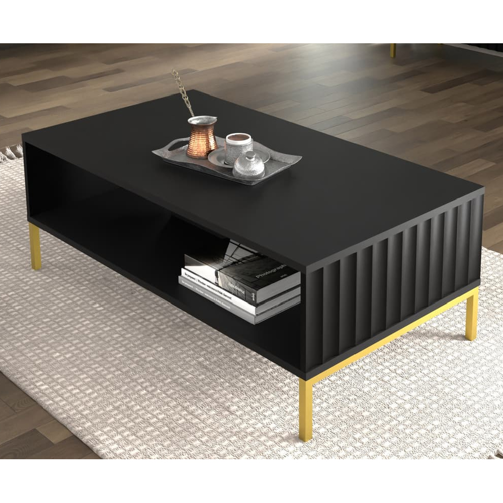 wayne wooden coffee table in black