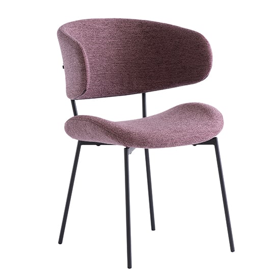 Read more about Wera fabric dining chair in dusty rose with black legs