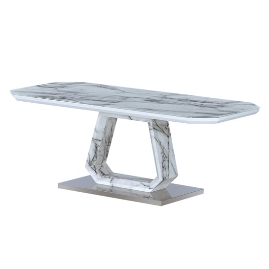 Product photograph of Wantu Marble Effect Glass Coffee Table from Furniture in Fashion