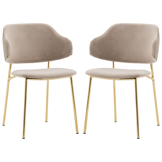 Read more about Whaler taupe fabric dining chairs in pair