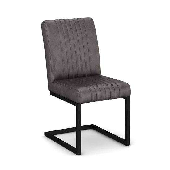 Product photograph of Veto Grey Pu Leather Dining Chair With Metal Frame from Furniture in Fashion