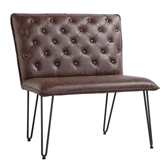 Read more about Wichita faux leather small dining bench in brown
