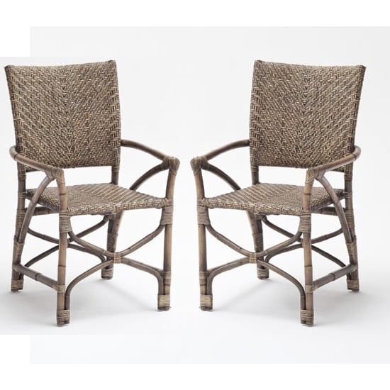 Read more about Wickers countess rustic wooden accent chairs in pair