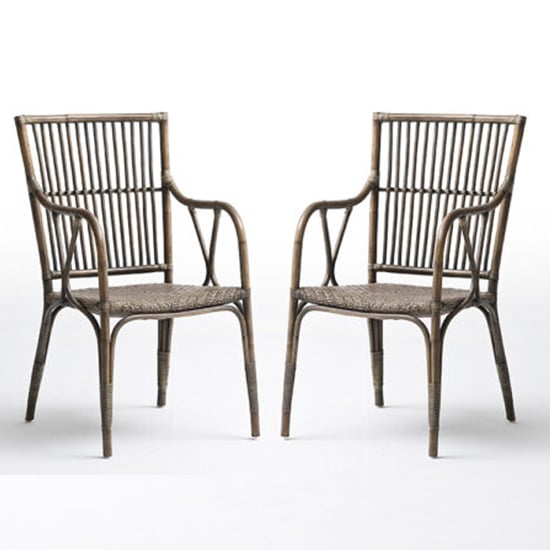Read more about Wickers duke rustic wooden accent chairs in pair