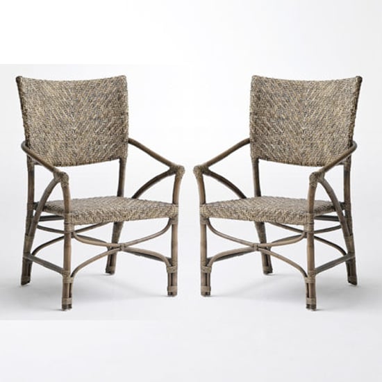 Read more about Wickers jester rustic wooden accent chairs in pair