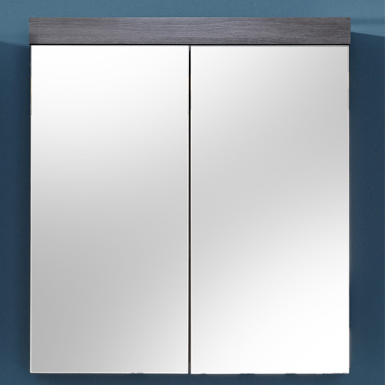 Product photograph of Wildon Bathroom 2 Doors Mirroed Cabinet In Smoky Silver from Furniture in Fashion